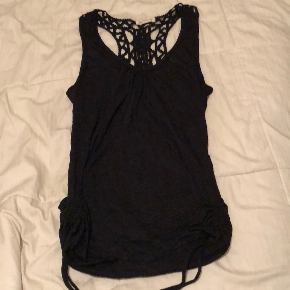Black Lacey racer back shirt